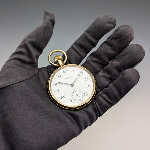 1960年代左右 古董 瑞士RONE 懷錶 金鍍開面 良好運作